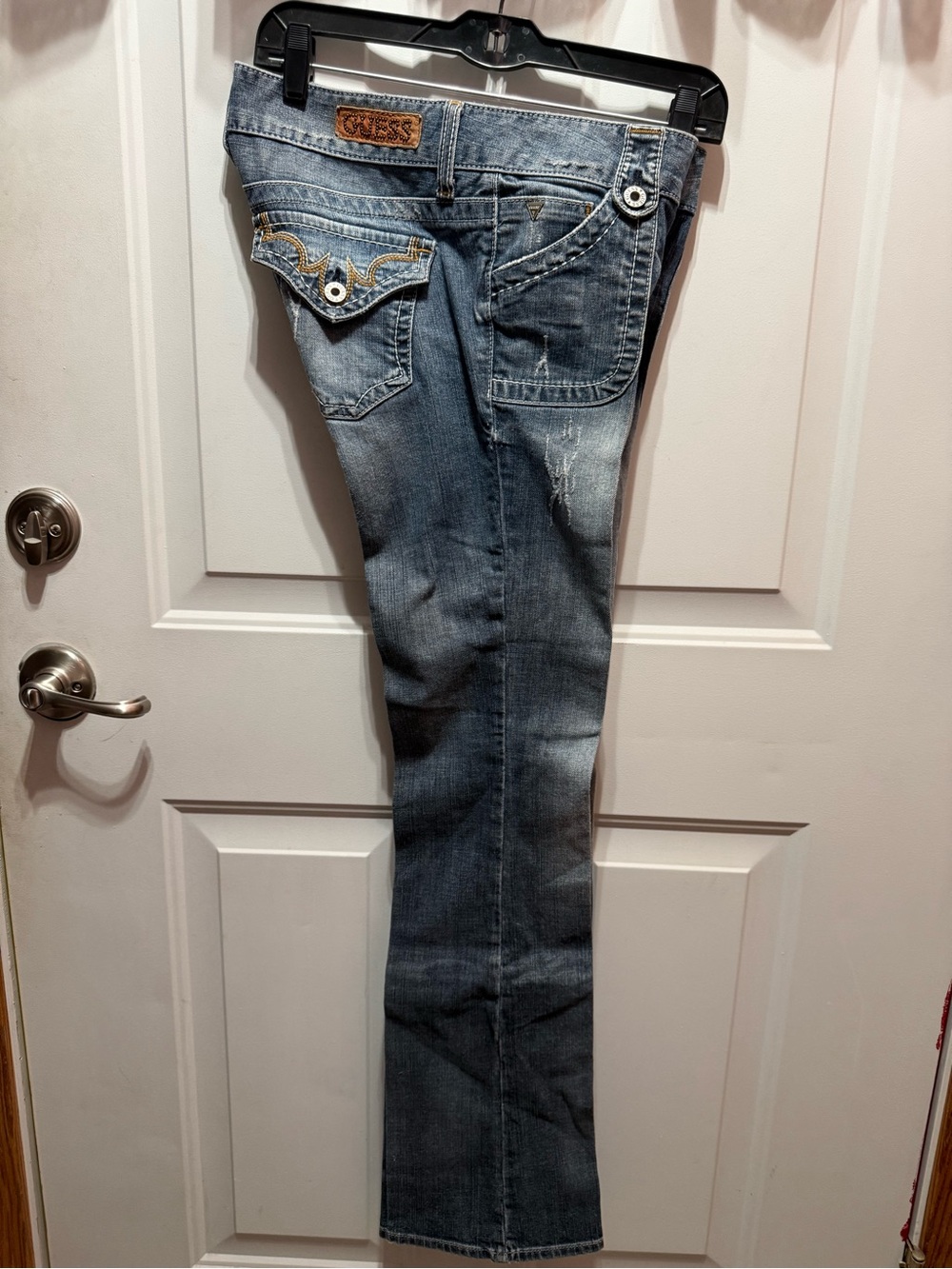 GUESS Women's Low Rise Bootcut Medium Blue Trouser Jeans 28L